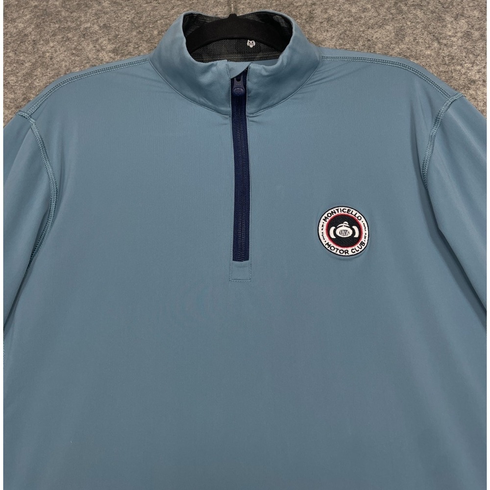 Greyson Colorado Quarter 1/4 Zip Pullover Blue Medium Monticello Motor Club Golf